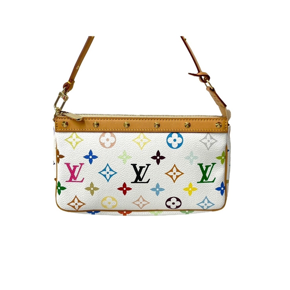 LOUIS VUITTON Takashi Murakami Pochette Accessoires Multicolore Multicolor White - Picture 2 of 9